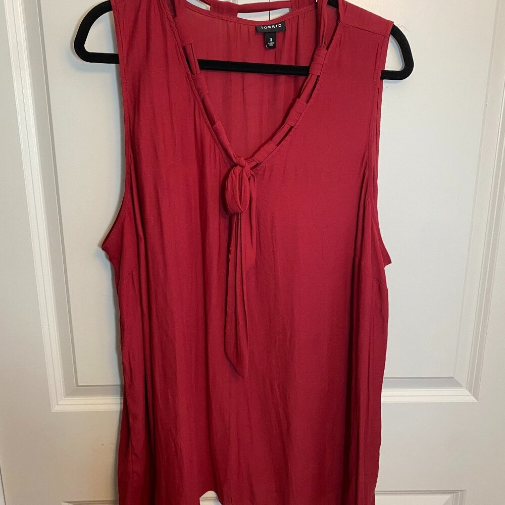 Torrid- Red Sleeveless Blouse - Size 3